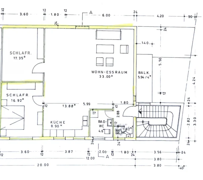 Grundriss Obergeschoss 1.