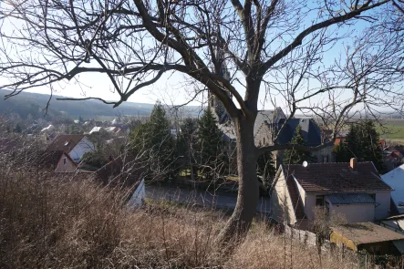 Das Grundstück ist nur etwas für Hanggrundstückliebhaber - Grundstück kaufen in Gierstädt - In idylllischer Ortsrandlage - Baugrundstück direkt am "Obstgarten" Thüringens in Kleinfahner