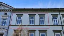 Im zweiten Obergeschoss des Hauses befindet sich die Wohnung