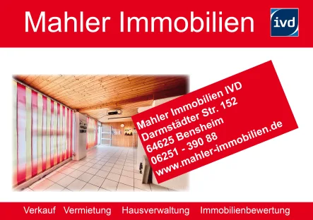 Mahler Immobilien IVD - Büro/Praxis kaufen in Bensheim - Innenstadtnahes Ladengeschäft in Bensheim