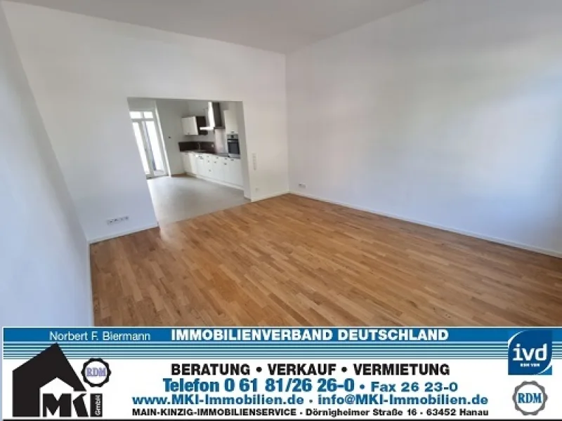 Eingangsbild - Wohnung mieten in Hanau - Schicker Altbau, 2-3 Zimmer-Wohnung top saniert mit Balkon