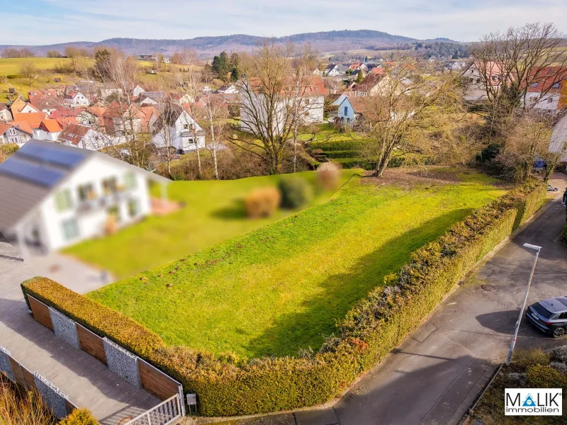 Drohnenaufnahme - Grundstück kaufen in Linsengericht - Sehr ruhig gelegenes Baugrundstück - verwirklichen Sie Ihre Wohnträume -