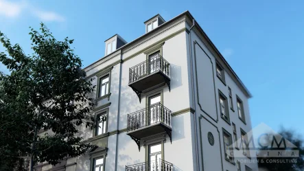 Fassade - Wohnung kaufen in Frankfurt am Main - Gartenwohnung im liebevoll sanierten Stilaltbau im schönen Nordend-West