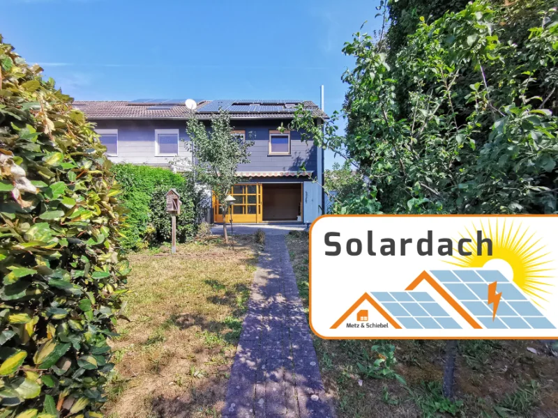 Hausansicht Garten - Haus kaufen in Wiesbaden - Wi-Nordenstadt: Teilgedämmtes, energieeffizientes REH mit Photovoltaik und Schwedenofen!