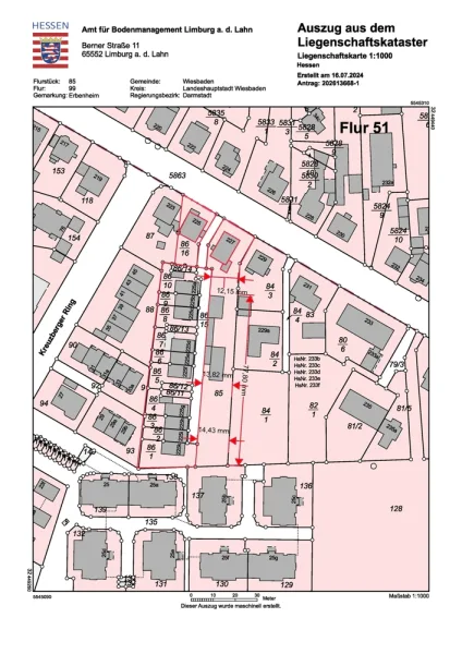 2537 Plan Flurkarte Aufmaß