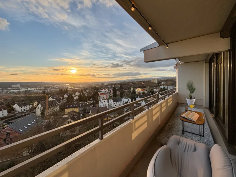 Loggia - Wohnung kaufen in Wiesbaden - Wiesbaden: Gemütliche 2-Zimmer-Wohnung mit Aufzug und Loggia mit Blick auf den Sternenhimmel!