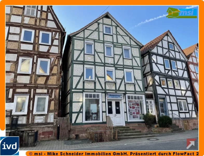 Vordernansicht - Haus kaufen in Rauschenberg - ARBEITEN, WOHNEN UND AUSBAUPOTENTIAL IN EINEM! KEINE KÄUFERPROVISION!