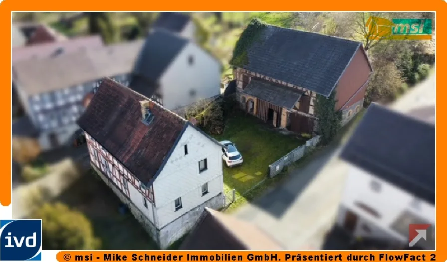 Außenansicht - Haus kaufen in Gemünden - EHEMALIGES JÄGERDOMIZIL AM ORTSRAND! KEINE KÄUFERPROVISION!
