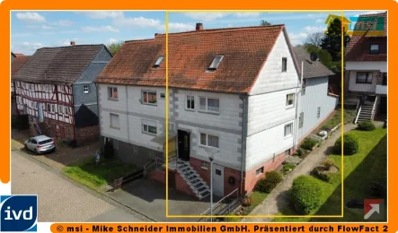 Blick auf das Haus - Haus kaufen in Rauschenberg - DAS ENSEMBLE MIT GARTEN FÜR IHRE FAMILIE! KEINE KÄUFERPROVISION!