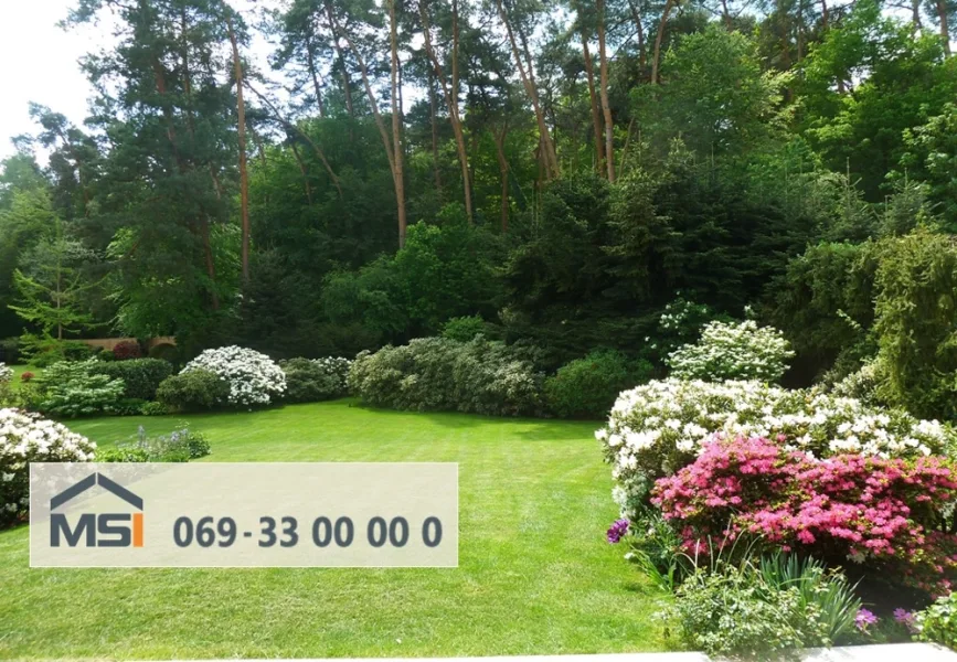 Titel Rhododendrongarten - Haus kaufen in Dietzenbach - Parkähnliches Grundstück bebaut mit zwei Häusern unter einem Dach