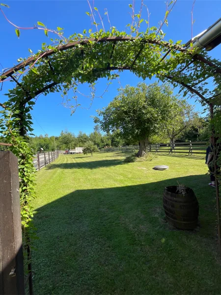 Blick über Garten Richtung Südosten - Haus kaufen in Bad Füssing - ***Landleben - viel Platz für Ihre Familie und Hund und Katz***