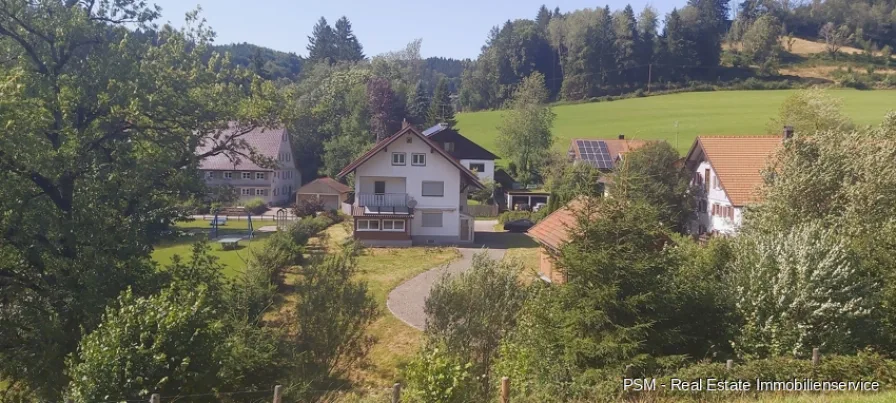 Ansicht Haus & Grundstück - Grundstück kaufen in Isny im Allgäu - **Projektiertes Grundstück mit ein 3 Familienhaus und Baugenehmigung für ein MFH mit 10 Wohnungen**