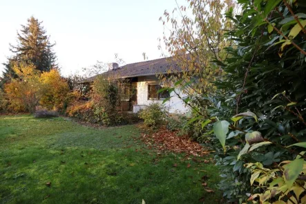 GARTEN / AUSSENANSICHT - Haus kaufen in Alsbach-Hähnlein - BUNGALOW IM HERBSTLAUB