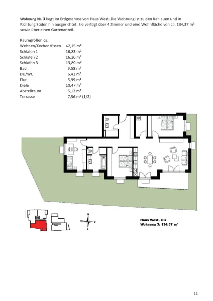 Grundrissplan Wohnung 3