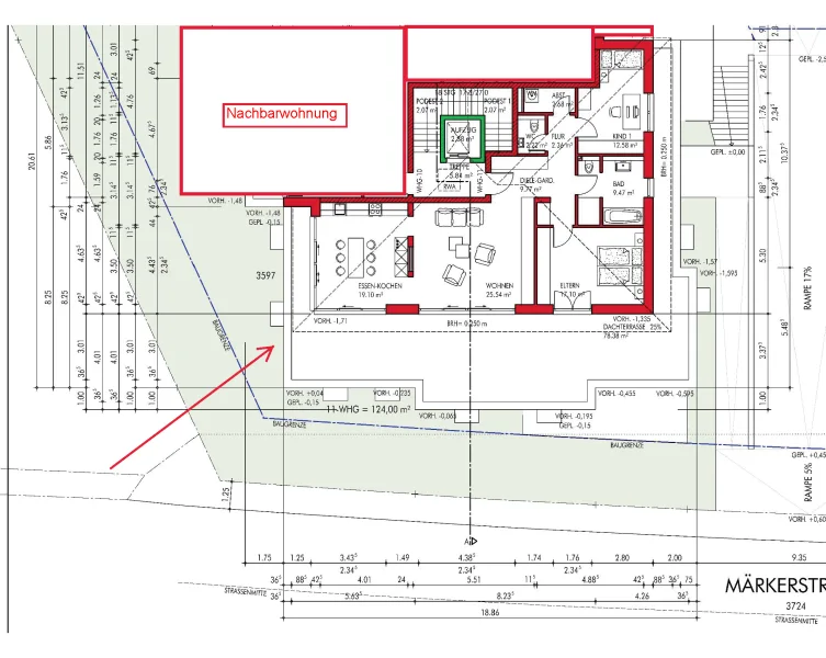 Grundrissplan Wohnung 11 Kahlauen