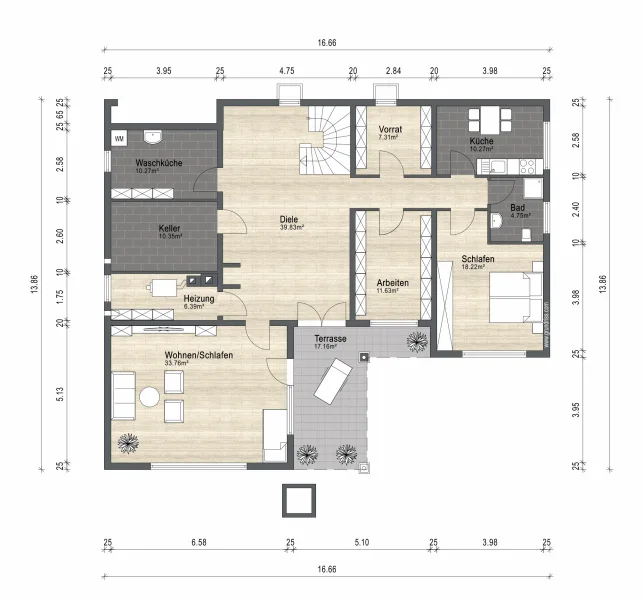 Grundrissplan Untergeschoss