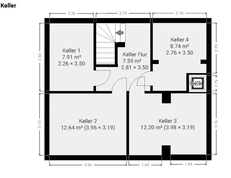 Grundrissplan Kellergeschoss