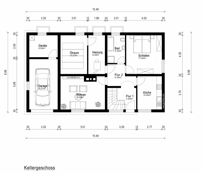 Grundrissplan Kellergeschoss