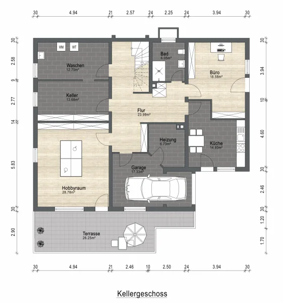 Grundrissplan Kellergeschoss