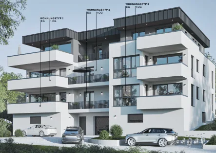 Ansicht - Wohnung kaufen in Gelnhausen - **Neubau - Hochwertige Eigentumswohnung in bevorzugter Wohnlage von Gelnhausen-Stadt**