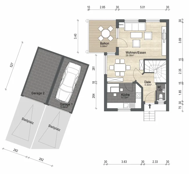 Grundrissplan Erdgeschoss