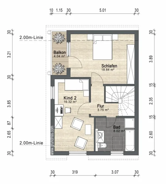 Grundrissplan Obergeschoss