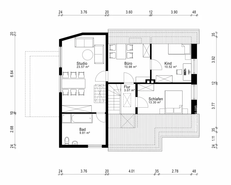 Grundrissplan Dachgeschoss 