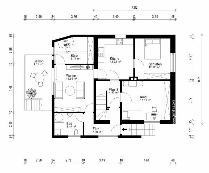 Grundrissplan Erdgschoss 