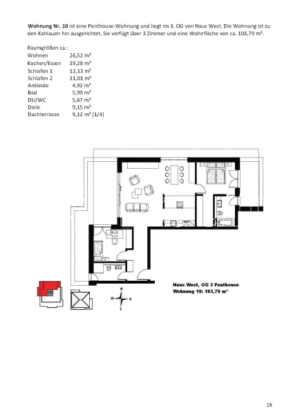 Grundrissplan Wohnung 10