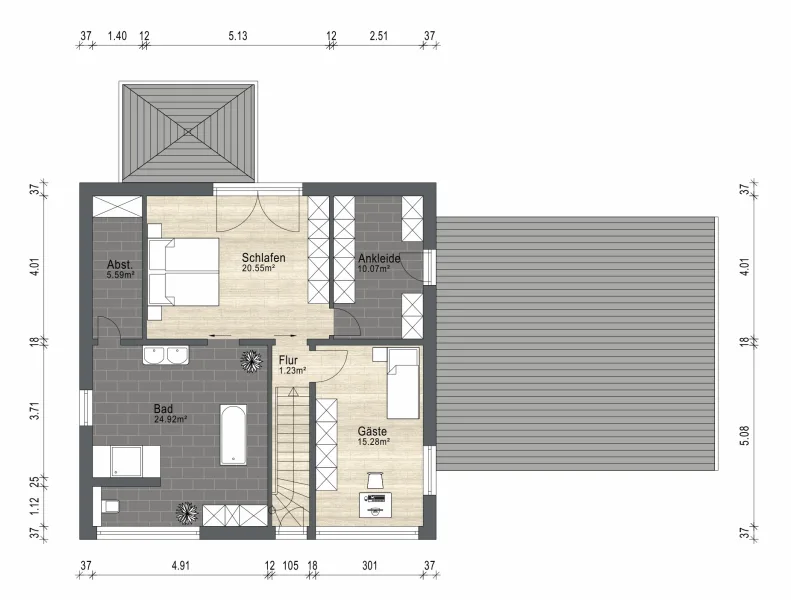 Grundrissplan Obergeschoss