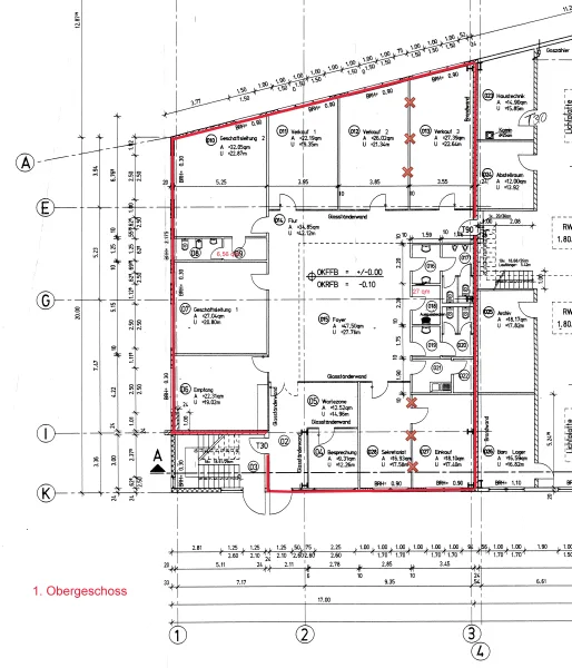 Grundrissplan 1. OG Bürofläche