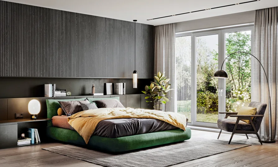 Visualisierung - Wohnung kaufen in Frankfurt - Moderne 3-Zimmerwohnung mit Terrasse und Garten