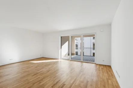 H7766 Wohnzimmer Bild Nr. 2 - Wohnung kaufen in Frankfurt - Neubauprojekt - 3-Zimmerwohnung mit Loggia