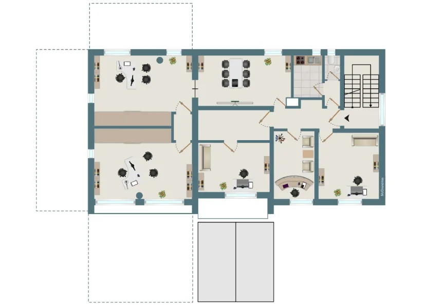 GR 1. OG - Büro/Praxis mieten in Kleinkahl / Edelbach - Büro-Praxis-Fläche in Kleinkahl-Edelbach!