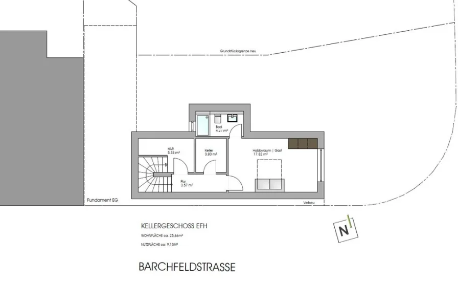 Grundriss Kellergeschoss EFH