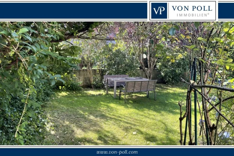 Garten Ansicht I-Logo - Haus kaufen in Frankfurt am Main - Charmantes Grundstück in beliebter Lage
