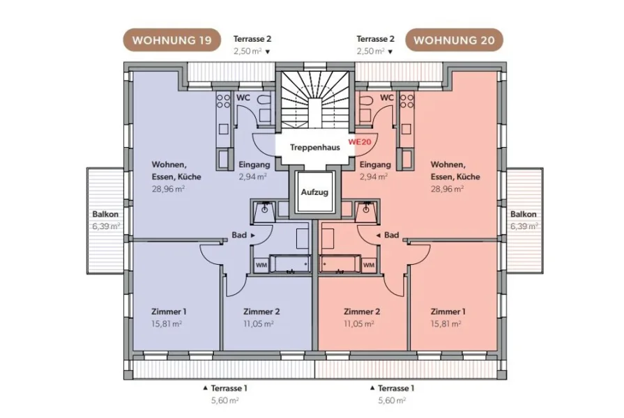 Grundriss 2. Obergeschoss WE20