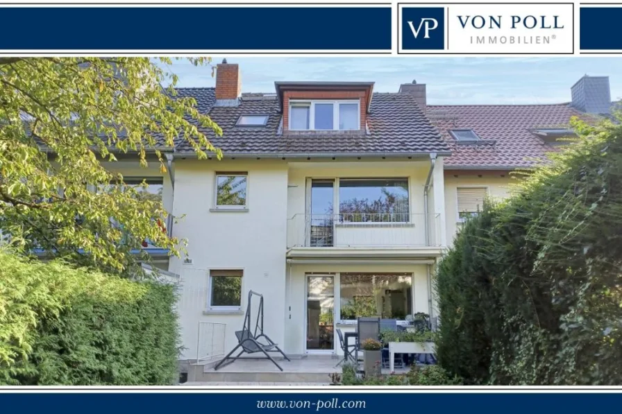 Hinteransicht-logo - Haus kaufen in Frankfurt am Main - Familienfreundliches Reihenhaus mit Sonnengarten im Dichterviertel