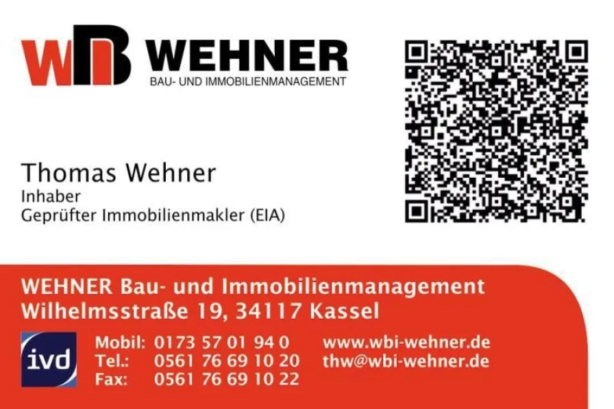 Kontakt: einfach QR-Code scannen! - Wohnung mieten in Kassel - 1 Zimmer in Uni / Klinikum Nähe