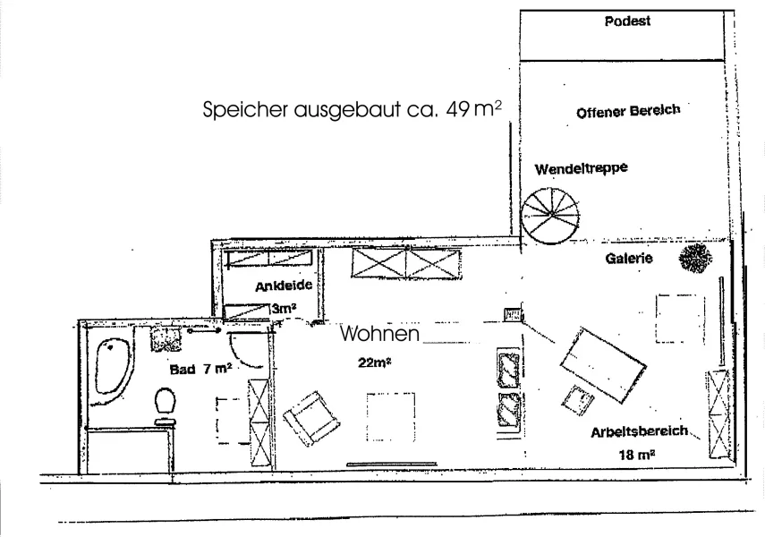 Grundriss Speicher ausgebaut 01