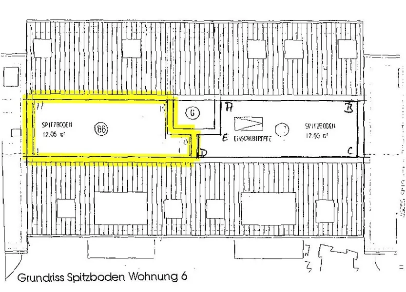 Grundriss Spitzboden 6