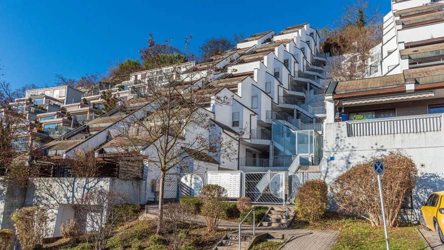 Süd-Ost-Ansicht der Terrassenwohnanlage