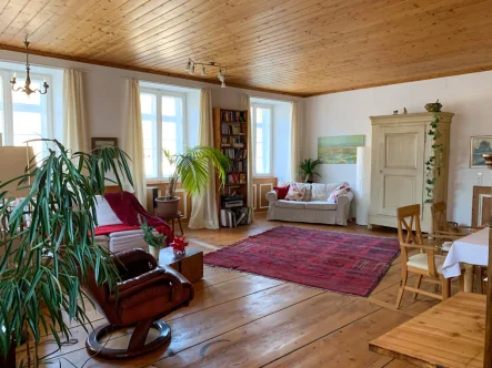 Wohnzimmer Wohnung EG - Haus kaufen in Buchenbach - Großes Mehrfamilienhaus mit viel Charme und idyllischem Garten in Buchenbach