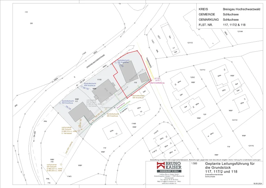 Lageplan und Erschließung Fl. St. Nr. 118