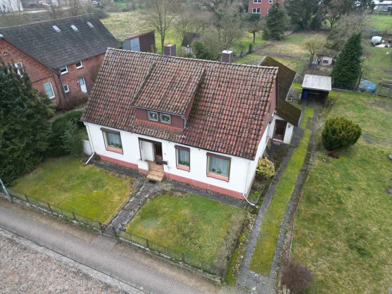 DJI_0378 - Haus kaufen in Stelle - RESERVIERT Sanieren oder Abreißen und Neu Bauen – Einfamilienhaus mit Stallgebäude in Stelle