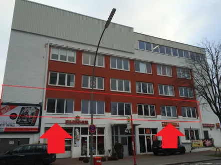 Außenansicht Straße - Büro/Praxis mieten in Hamburg - 410m² Bürofläche auf einer Etage in der Nähe vom Berliner Tor
