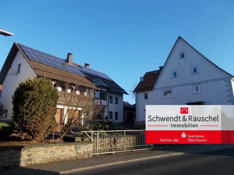  - Haus kaufen in Schotten - Zwischen Ort + Feldrand: 2 Wohnhäuser mit Gästehaus in Schotten-Burkhards