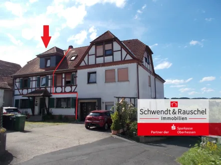  - Haus kaufen in Büdingen - Haushälfte mit großem Wiesengrundstück in Büdingen-Rinderbügen