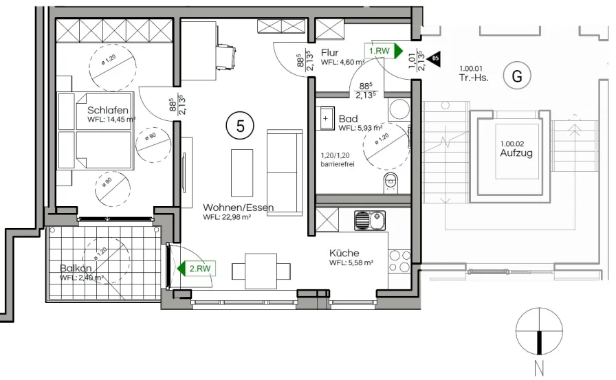 Grundriss Wohnung 5