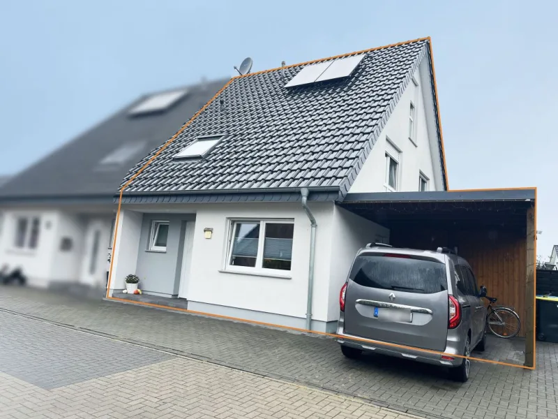 2174_mit Rahmen - Haus kaufen in Greven - Wenn sich ein Neubau nicht rechnet! DHH mit Carport in Greven-Reckenfeld!